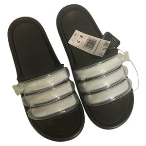 Adidas Men Adilette Zplaash Slide Sandal Black White Size 8 New Inflatable Strap